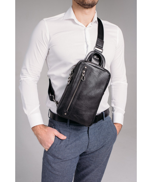 Сумка-слінг чоловіча шкіряна Tiding Bag 9801A