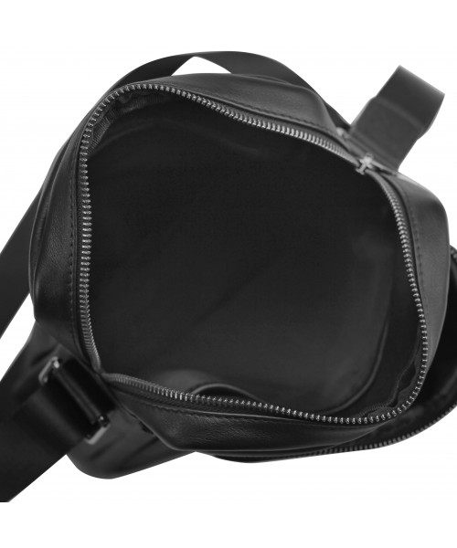 Месенджер через плечо мужской кожаный черный Tiding Bag 9836A