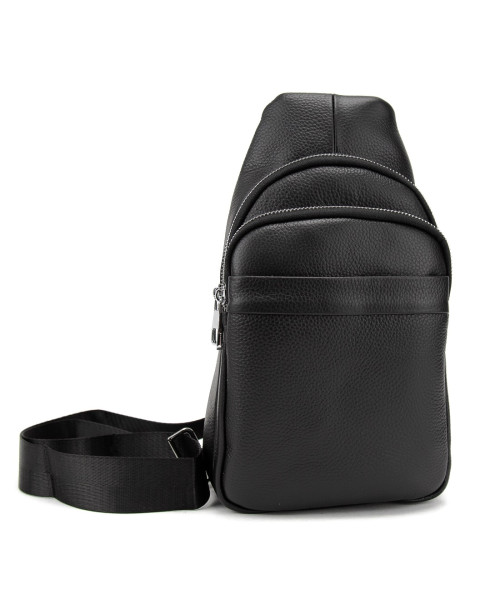 Шкіряний чорний чоловічий слінгTiding Bag A25F-250100A