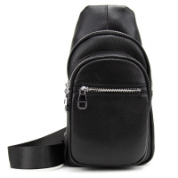 Шкіряний чорний слінг через плече Tiding Bag A25F-250123A