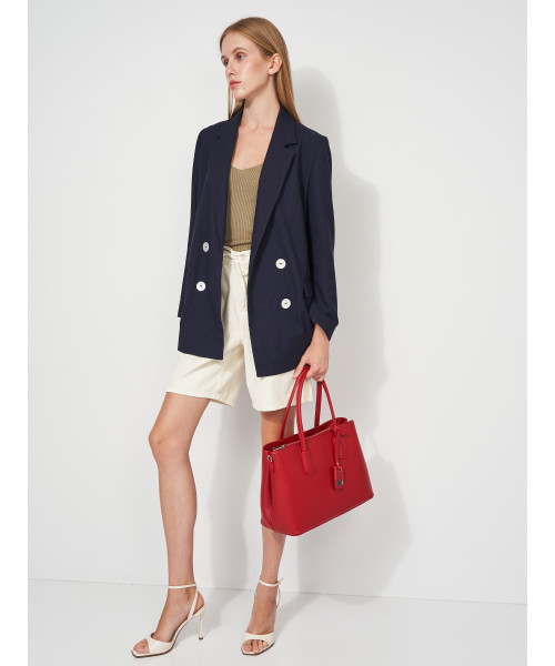 Класична жіноча шкіряна сумка червоного кольору Firenze Italy F-IT-7601R