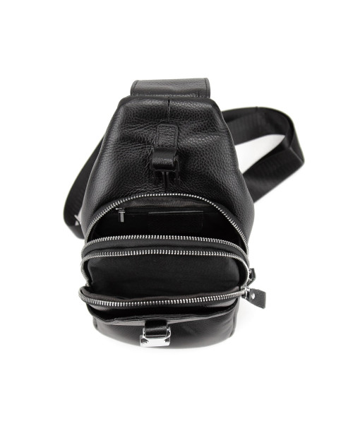 Шкіряний чорний слінг через плече Tiding Bag A25F-6809-11A