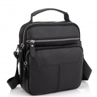 Shoulder bag black men's leather Tiding Bag A25F-1436A