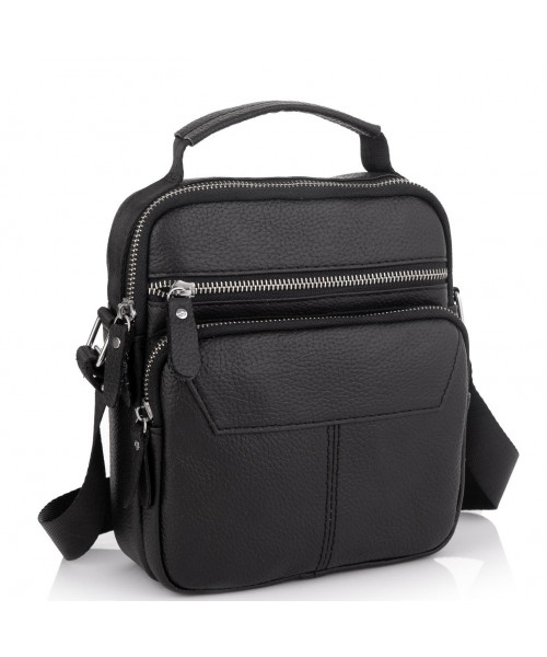 Shoulder bag black men's leather Tiding Bag A25F-1436A