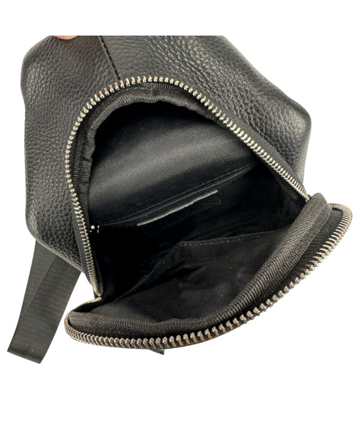 Чоловічий шкіряний чорний слінг Tiding Bag A25F-250117A