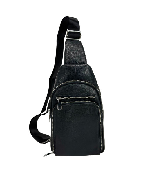 Чоловічий шкіряний чорний слінг Tiding Bag A25F-250117A