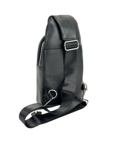 Чоловічий шкіряний чорний слінг Tiding Bag A25F-250117A
