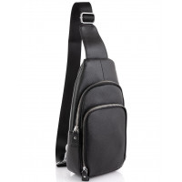 Шкіряний чорний слінг через плече Tiding Bag A25F-5058A