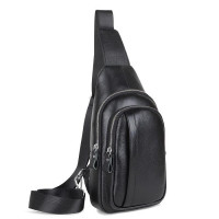 Чоловік шкіряний чорний слінг на плече Tiding Bag A25F-6601A