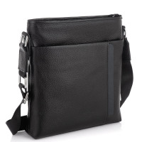Чоловіча шкіряна сумка через плече чорна Tiding Bag A25F-9913-3A