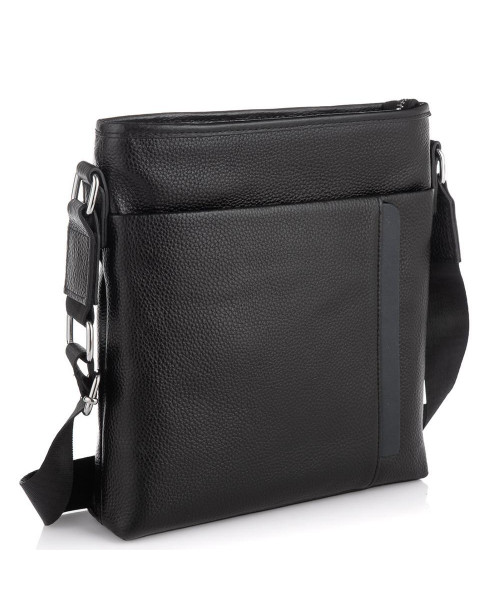 Чоловіча шкіряна сумка через плече чорна Tiding Bag A25F-9913-3A