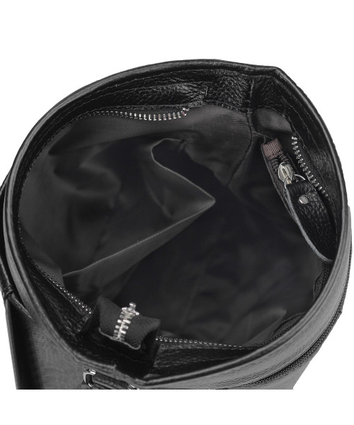 Чоловіча шкіряна сумка через плече чорна Tiding Bag A25F-9913-3A