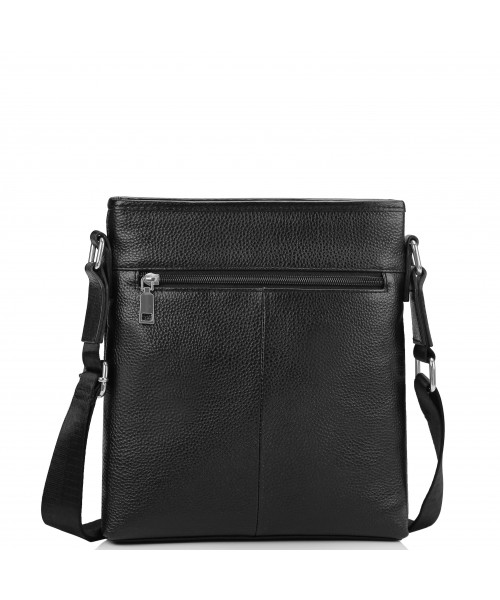 Чоловіча шкіряна сумка через плече чорна Tiding Bag A25F-9913-3A
