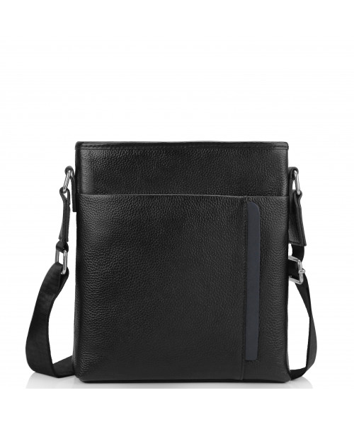 Чоловіча шкіряна сумка через плече чорна Tiding Bag A25F-9913-3A