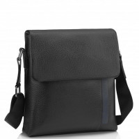 Men's leather shoulder bag black Tiding Bag A25F-9913A