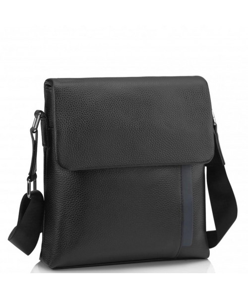 Men's leather shoulder bag black Tiding Bag A25F-9913A