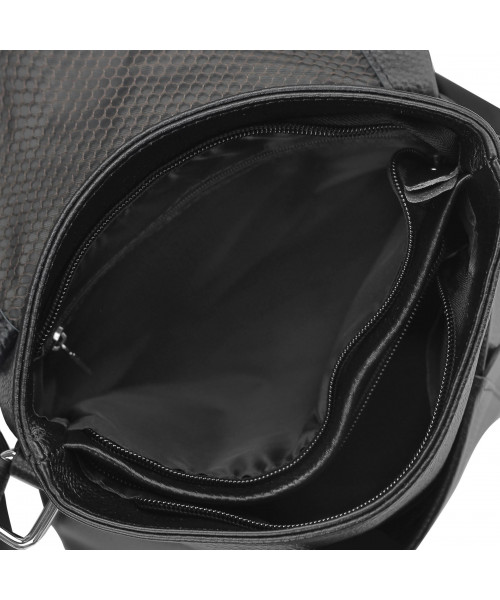 Men's leather shoulder bag black Tiding Bag A25F-9913A