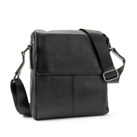 The bag Tiding Bag A25F-FL-871A is black made of genuine leather with a grained texture
