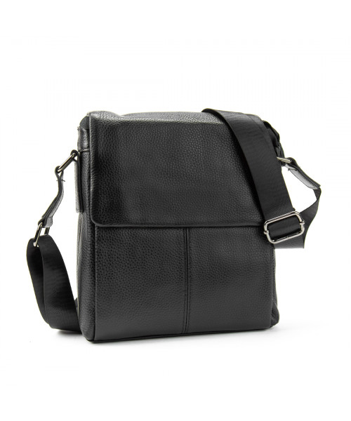 Сумка Tiding Bag A25F-FL-871A чорна з натуральної шкіри зернистої фактури