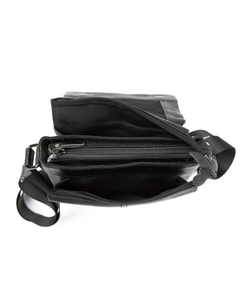 Сумка Tiding Bag A25F-FL-871A чорна з натуральної шкіри зернистої фактури