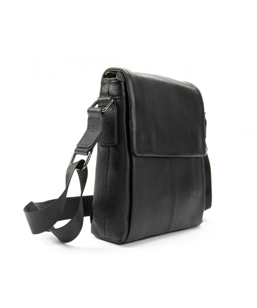 Сумка Tiding Bag A25F-FL-871A чорна з натуральної шкіри зернистої фактури