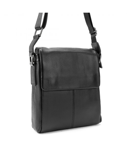 Сумка Tiding Bag A25F-FL-871A чорна з натуральної шкіри зернистої фактури