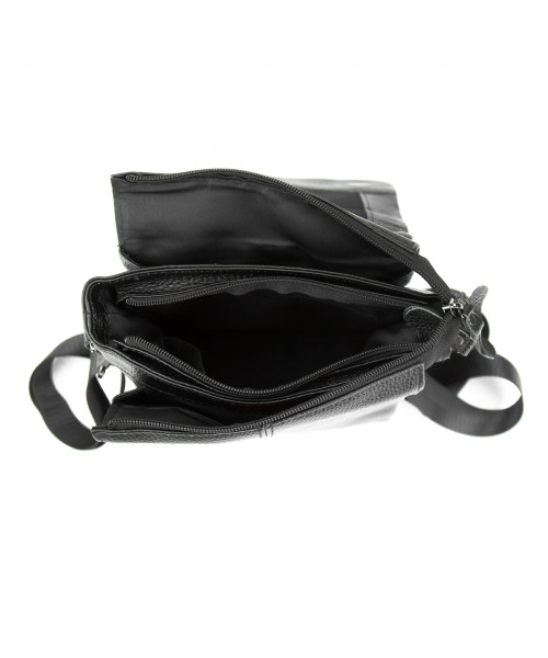 Сумка Tiding Bag A25F-FL-871A чорна з натуральної шкіри зернистої фактури