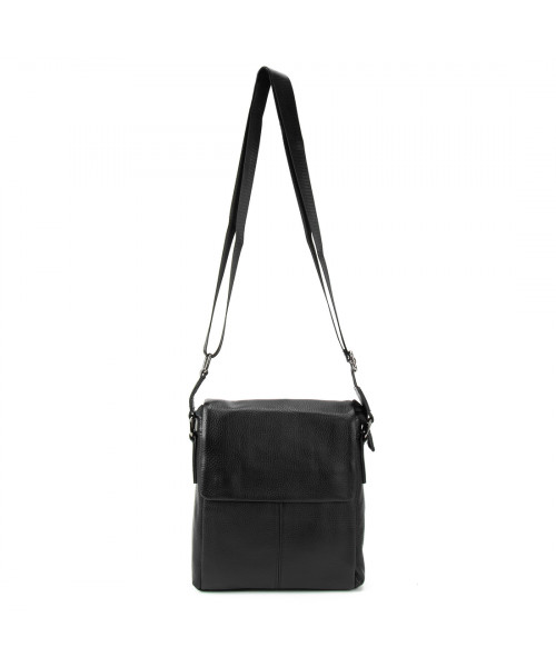 Сумка Tiding Bag A25F-FL-871A чорна з натуральної шкіри зернистої фактури
