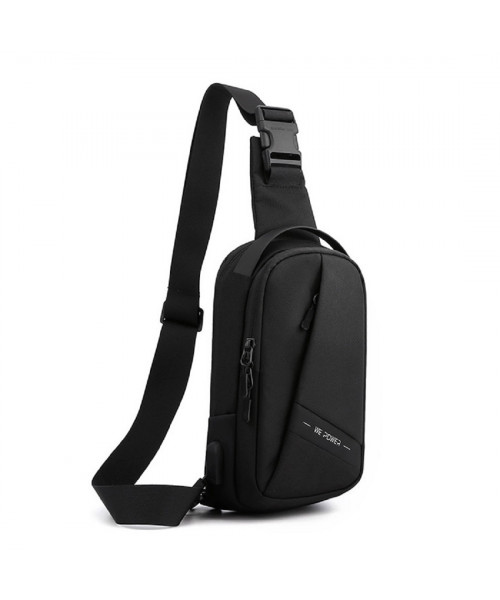 Black textile sling bag Confident AT08-2113A