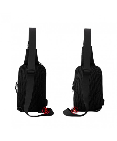 Black textile sling bag Confident AT08-2113A