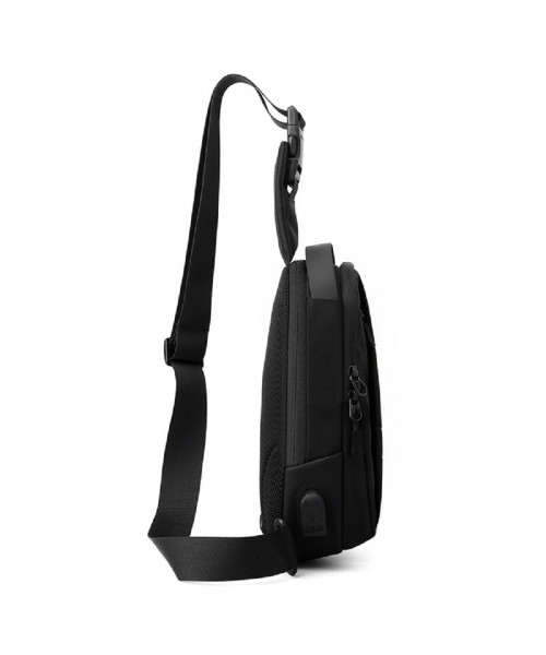 Black textile sling bag Confident AT08-2113A