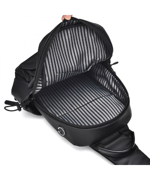 Black textile sling bag Confident ATN02-S039A