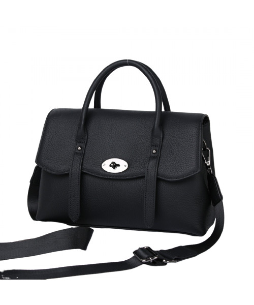 Классическая женская кожаная черная сумка Olivia Leather B24-W-8329A