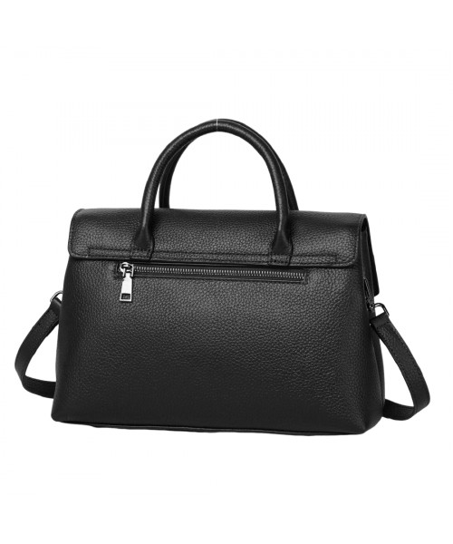 Классическая женская кожаная черная сумка Olivia Leather B24-W-8329A