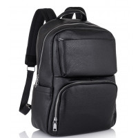 Мужской кожаный рюкзак для ноутбука черный Tiding Bag B3-154A