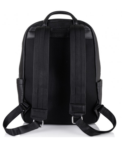Чоловічий шкіряний рюкзак для ноутбука чорний Tiding Bag B3-154A