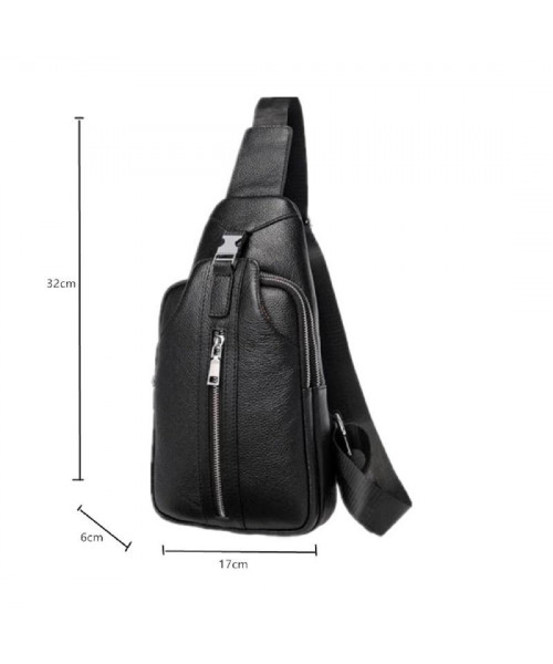 Сумка-слінг чорна шкіряна Tiding Bag F-A25F-5003A