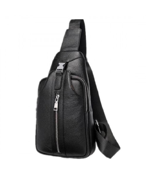 Сумка-слінг чорна шкіряна Tiding Bag F-A25F-5003A