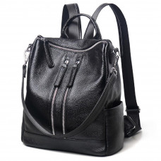 Жіночий чорний шкіряний рюкзак Olivia Leather F-FL-NWBP27-011A