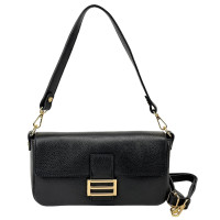 Stylish semi-circular handbag made of genuine leather Firenze Italy F-IT-1026A