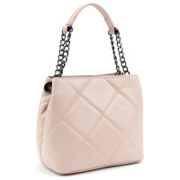 Women's light pink quilted leather handbag Firenze Italy F-IT-1039P