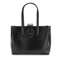Firenze Italy F-IT-7607A black reptile leather bag