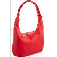 Women's red bag with a woven handle Firenze Italy F-IT-7619R