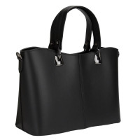Firenze Italy F-IT-7627A black leather medium bag