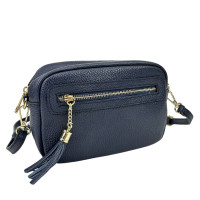 Firenze Italy F-IT-9822GR Women's Small Dark Blue Zipper Pocket Handbag
