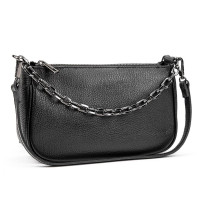 Elegant leather handbag with chain Firenze Italy F-IT-9833A