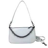 Elegant leather handbag with chain Firenze Italy F-IT-9833W