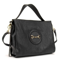 Women's leather soft black bag Firenze Italy F-IT-9869A