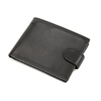 Портмоне чорне шкіряне на кнопці Tiding Bag M39-8068BRA