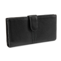 Портмоне вертикальне з кнопкою чорне Tiding Bag M39-GR006-1A